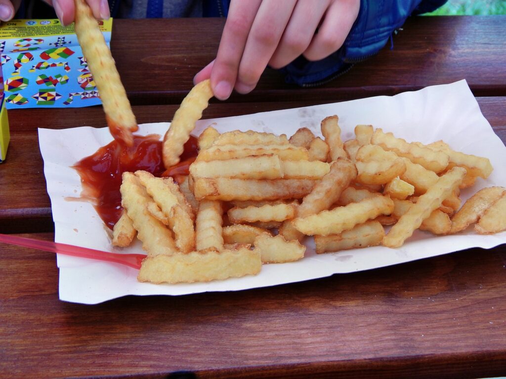 Eating French fries
