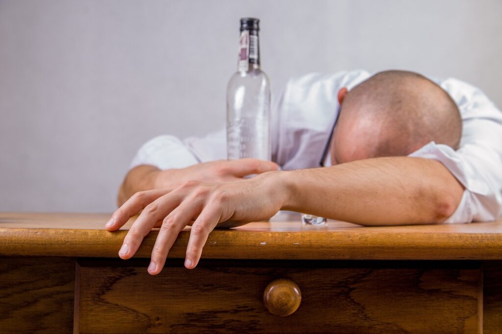 Man drinking with bottle