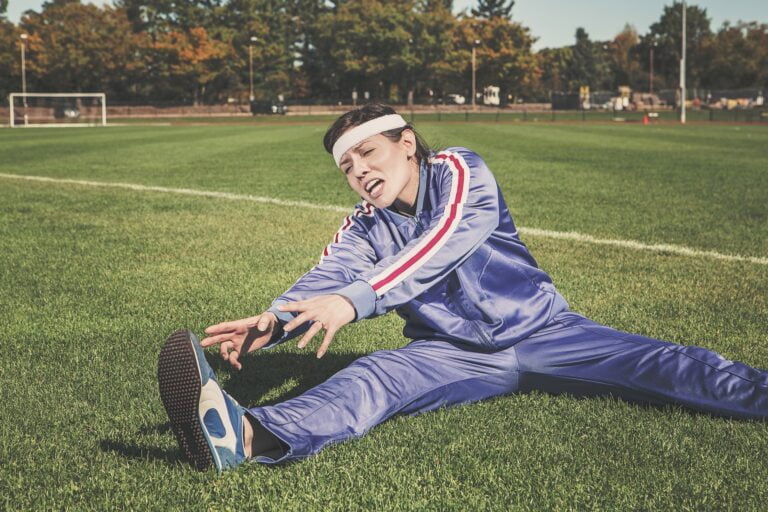 Woman stretching before sports event