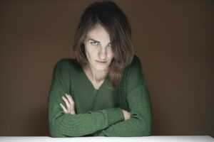 Woman mad at somebody
