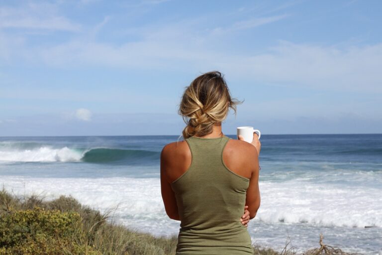 Girl relaxing at beach