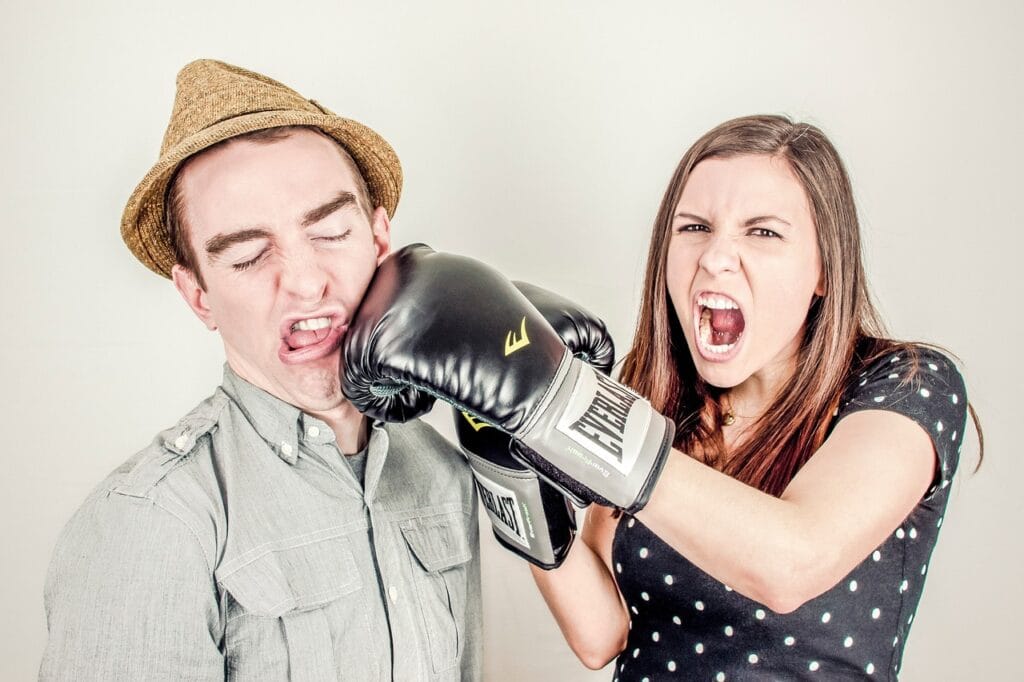 Couple fight