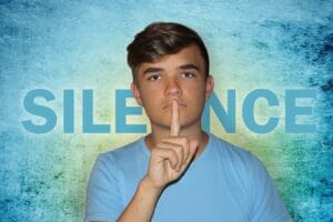 Boy asking to be silent