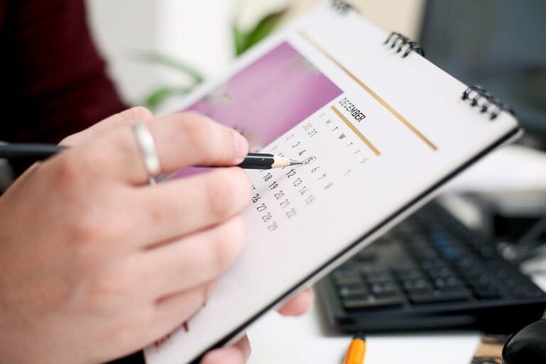 Marking date on calander