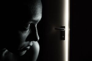 Looking at light through a door cracked open